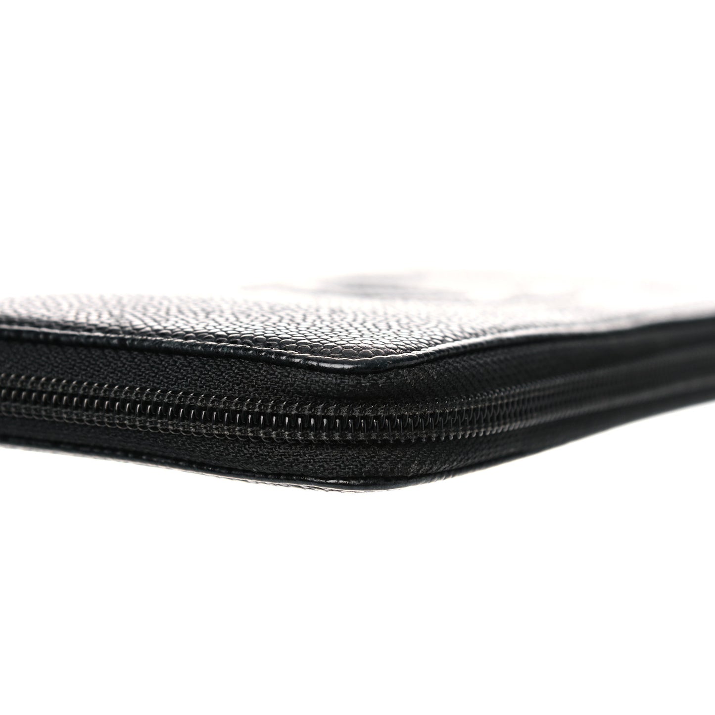 Caviar Large Timeless CC Zip Around Wallet Black