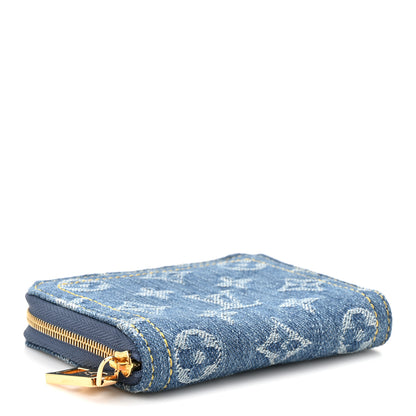 Louis Vuitton Denim Monogram Zippy Coin Purse Blue 4 of 7