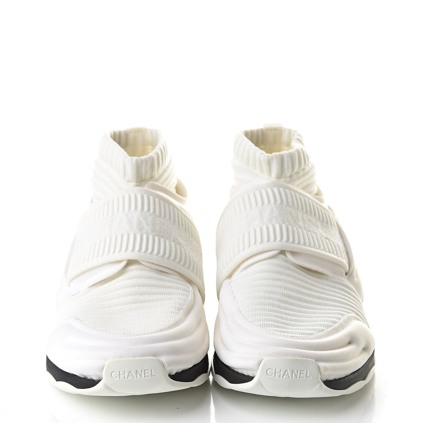 Stretch Fabric CC Sneakers 38.5 White