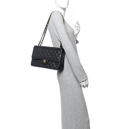 Chanel Caviar Quilted Jumbo Double Flap Black 2 of 12