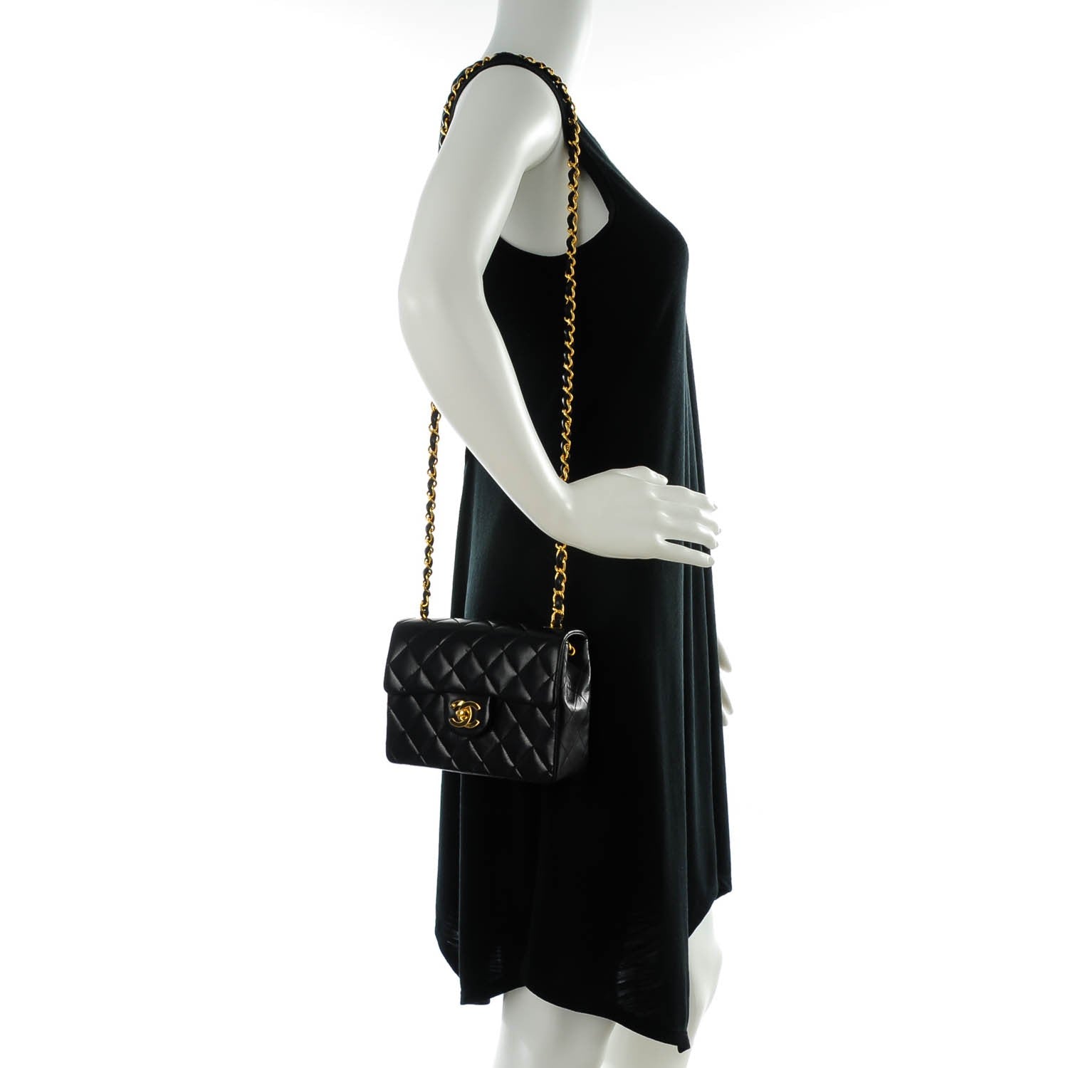 Chanel Lambskin Quilted Mini Square Flap Black 2 of 9