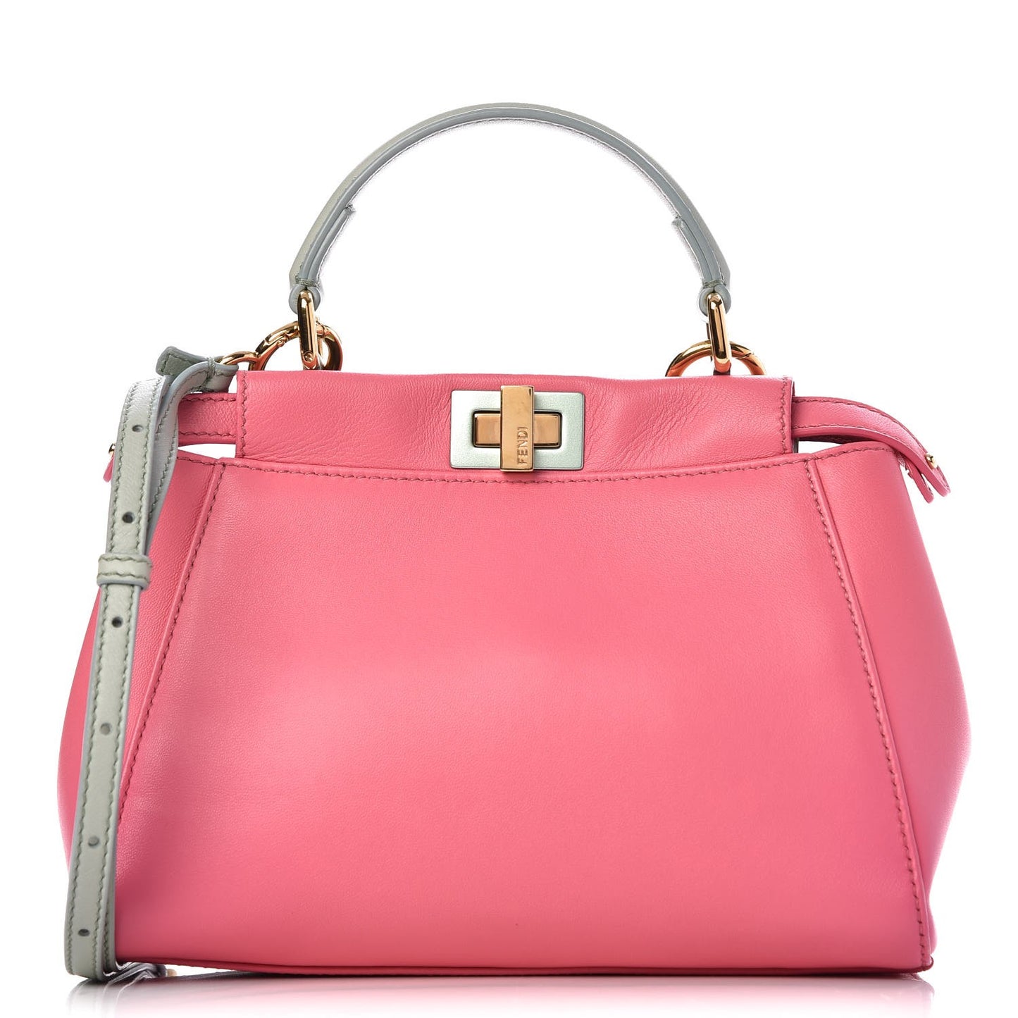Nappa Colorblock Mini Peekaboo Iconic Satchel Rosa Fluo Oxigen Slate