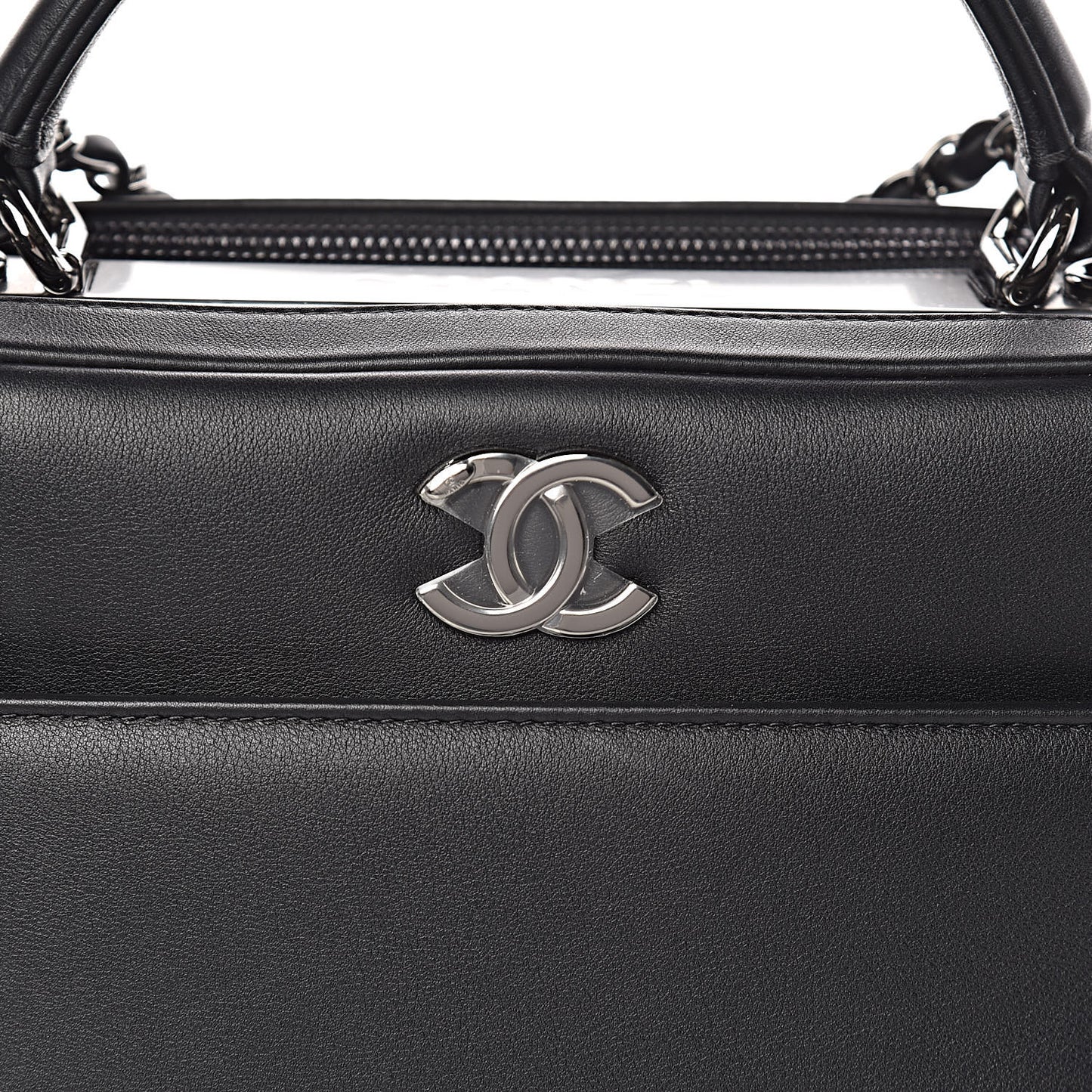 Calfskin Small Trendy CC Bowling Bag Black