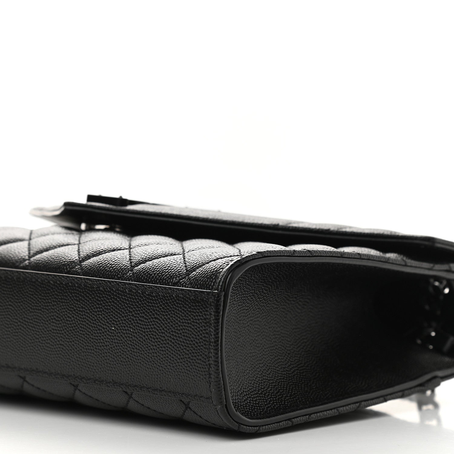 Saint Laurent Grain De Poudre Textured Mixed Matelasse Triquilt Medium Monogram Satchel Black 9 of 9