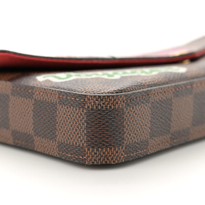 Louis Vuitton Damier Ebene My LV World Tour Pochette Felicie Chain Wallet Coquelicot 10 of 12