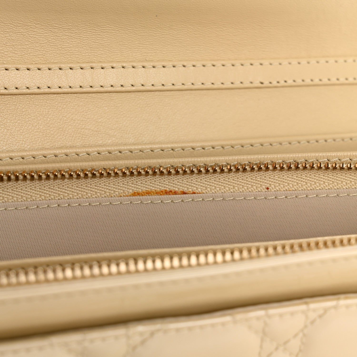 Christian Dior Patent Cannage Lady Dior Rendezvous Wallet On Chain Beige 11 of 14