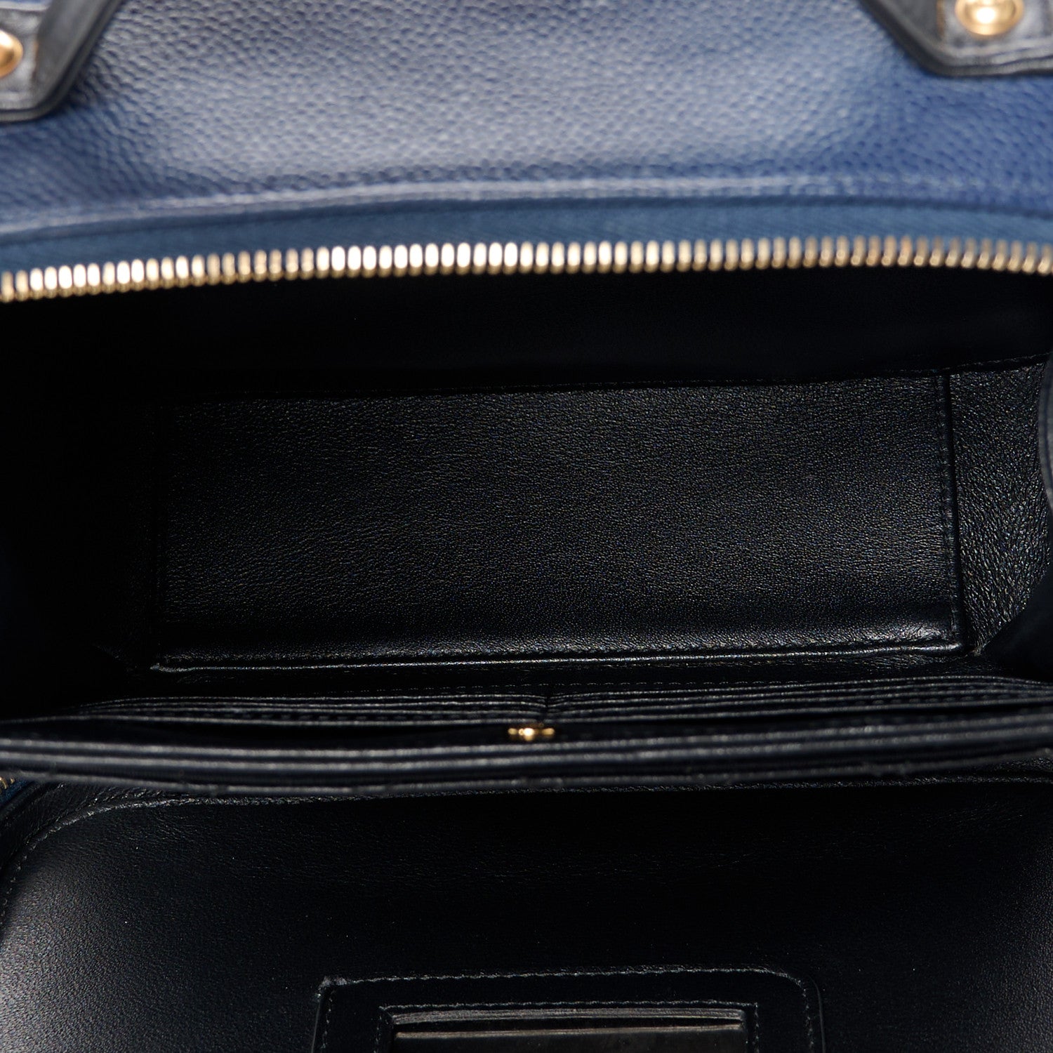 Chanel Caviar Quilted Large CC Filigree Vanity Case Navy Black 7 of 12