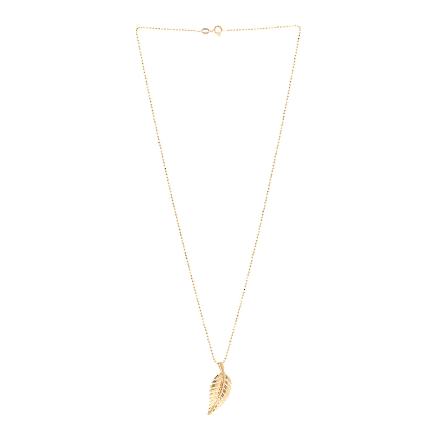 Jennifer Meyer 18K Yellow Gold Small Leaf Necklace 3 of 5