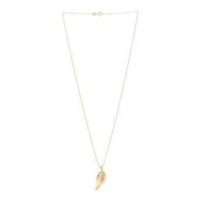 Jennifer Meyer 18K Yellow Gold Small Leaf Necklace 3 of 5