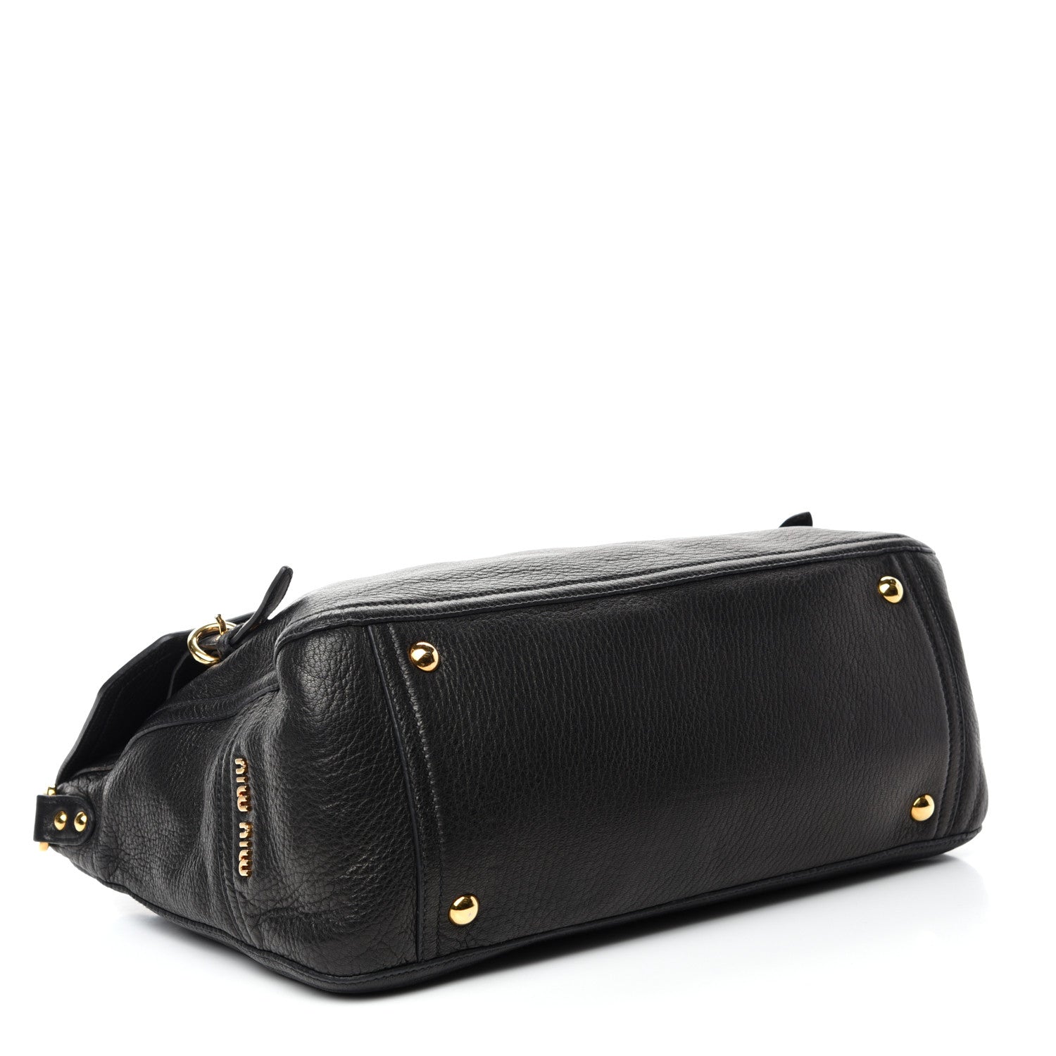 Miu Miu Cervo East-West Flap Satchel Black 4 of 10