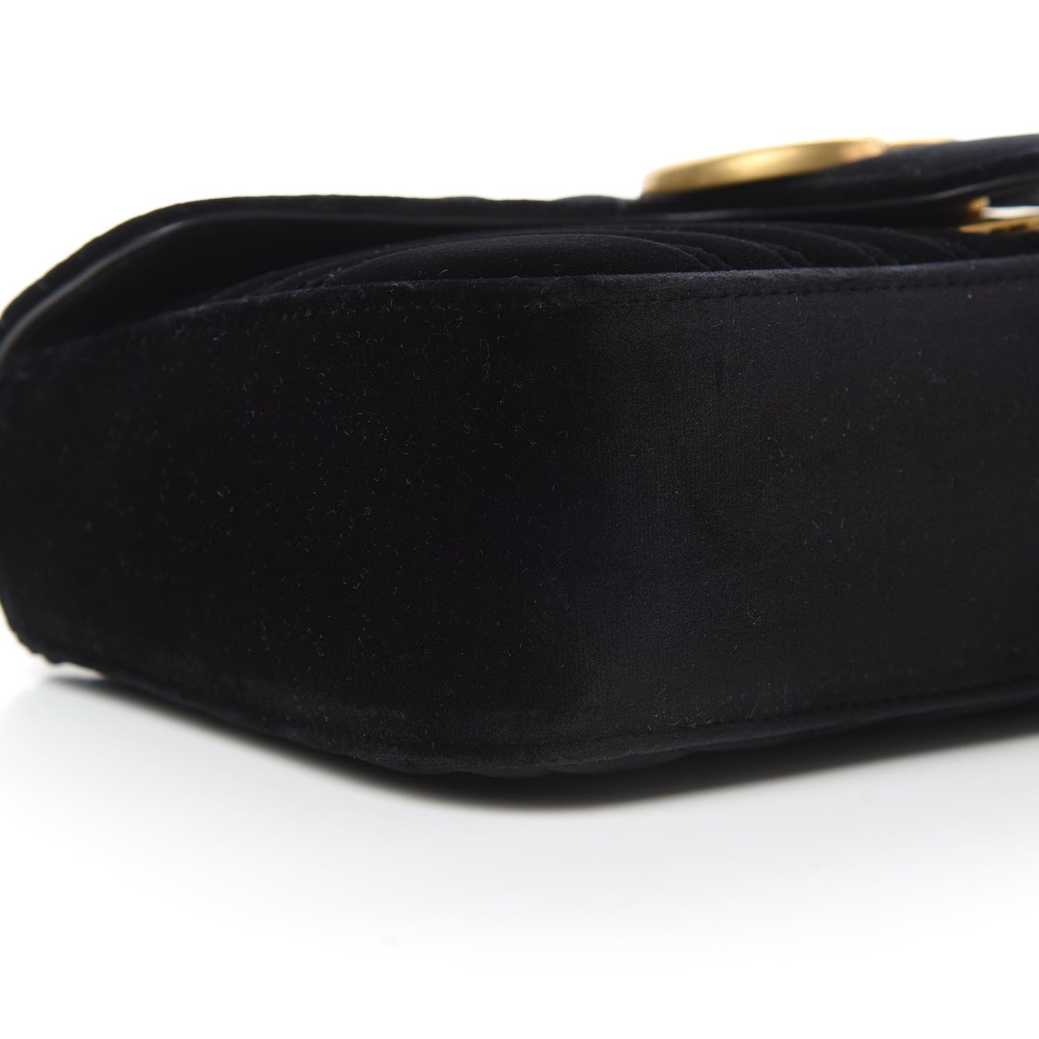 Gucci Velvet Matelasse Small GG Marmont Shoulder Bag Black 10 of 11