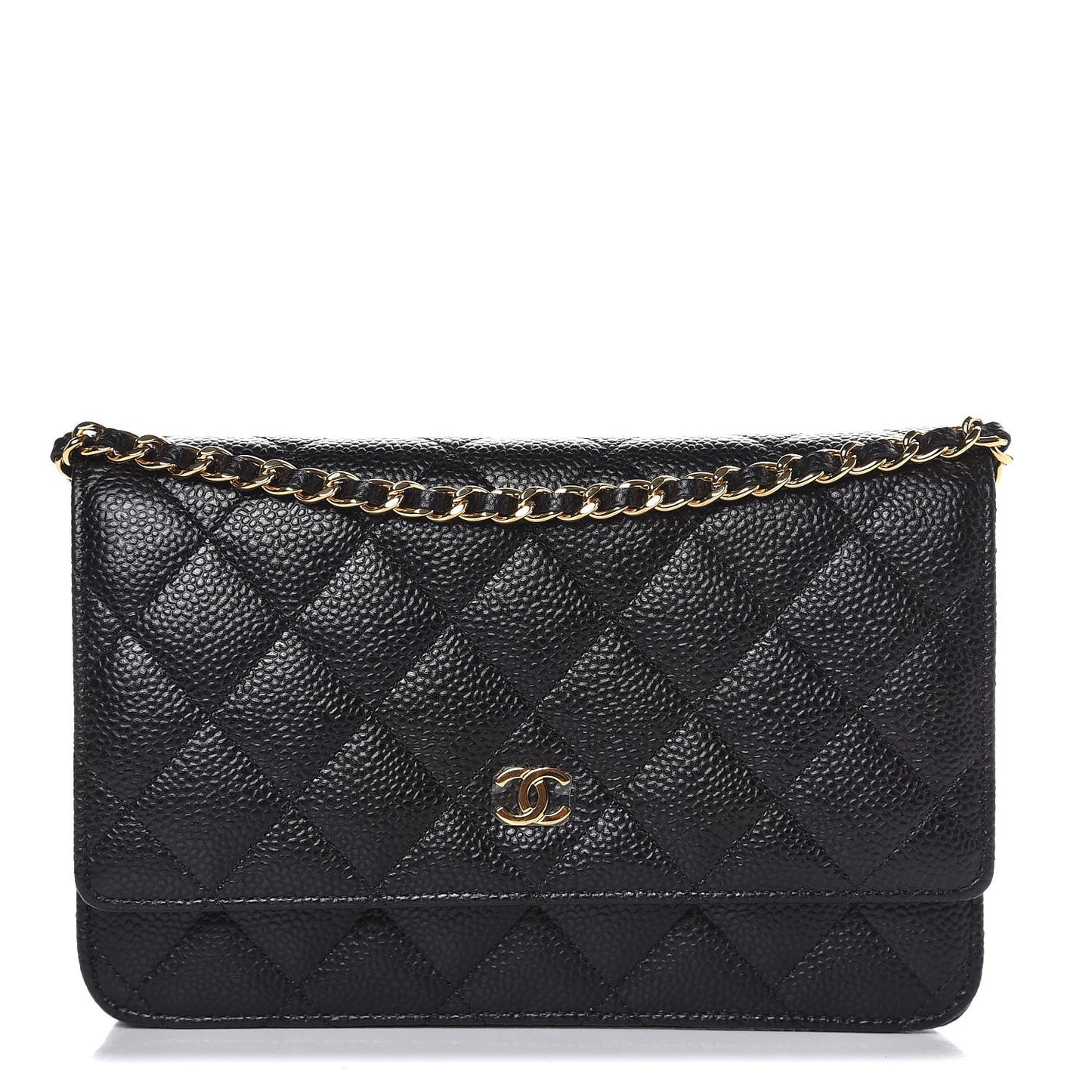 Caviar Quilted Wallet On Chain WOC Black
