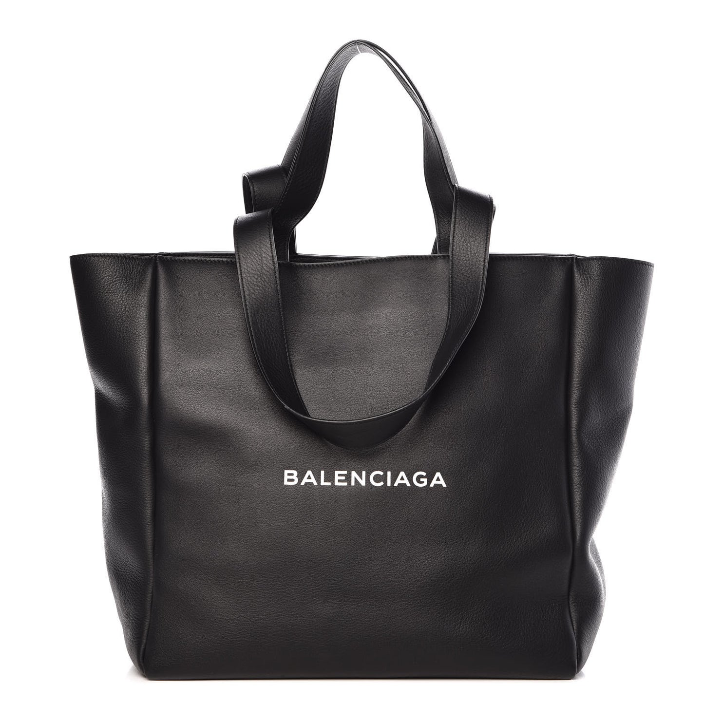 Calfskin Logo Medium Tote Black