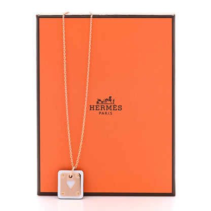 Hermes Rose Gols Plated Swift As De Coeur Necklace Bleu Brume 9 of 9