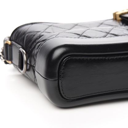 Chanel Aged Calfskin Quilted Small Gabrielle Hobo Black 7 of 10