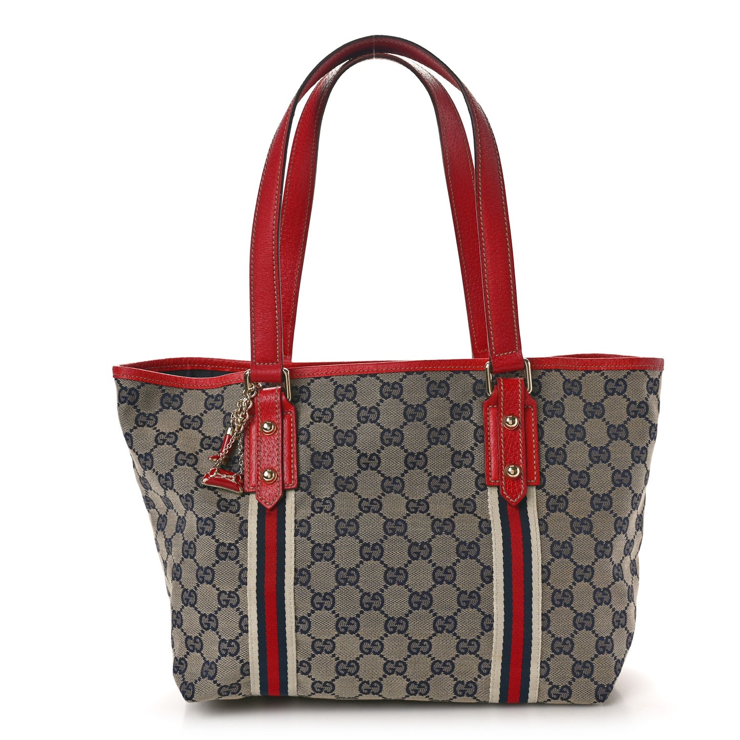 Monogram Medium Jolicoeur Tote Navy Red
