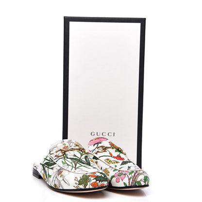 Gucci Canvas Flora Womens Princetown Slippers 37.5 White Multicolor 9 of 9