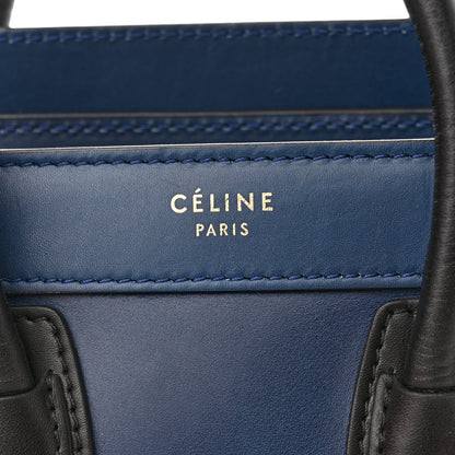 Celine Smooth Calfskin Nano Luggage Ocean Blue Black 5 of 10