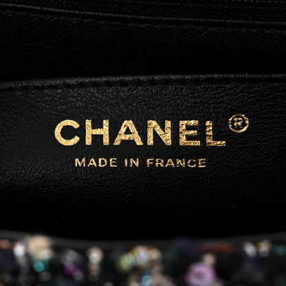 Chanel Glittered Tweed Quilted Mini Rectangular Flap Navy Blue Mulitcolor 6 of 10