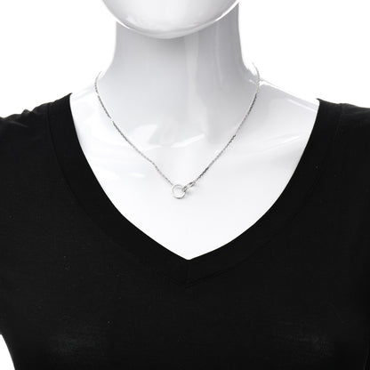 Cartier 18K White Gold Diamond Interlocking LOVE Necklace 2 of 6