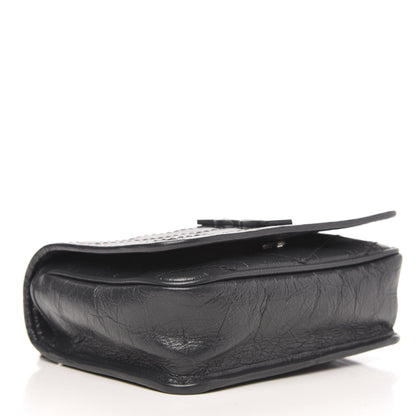 Saint Laurent Crinkled Calfskin Matelasse Monogram Niki Chain Wallet Fog 4 of 9