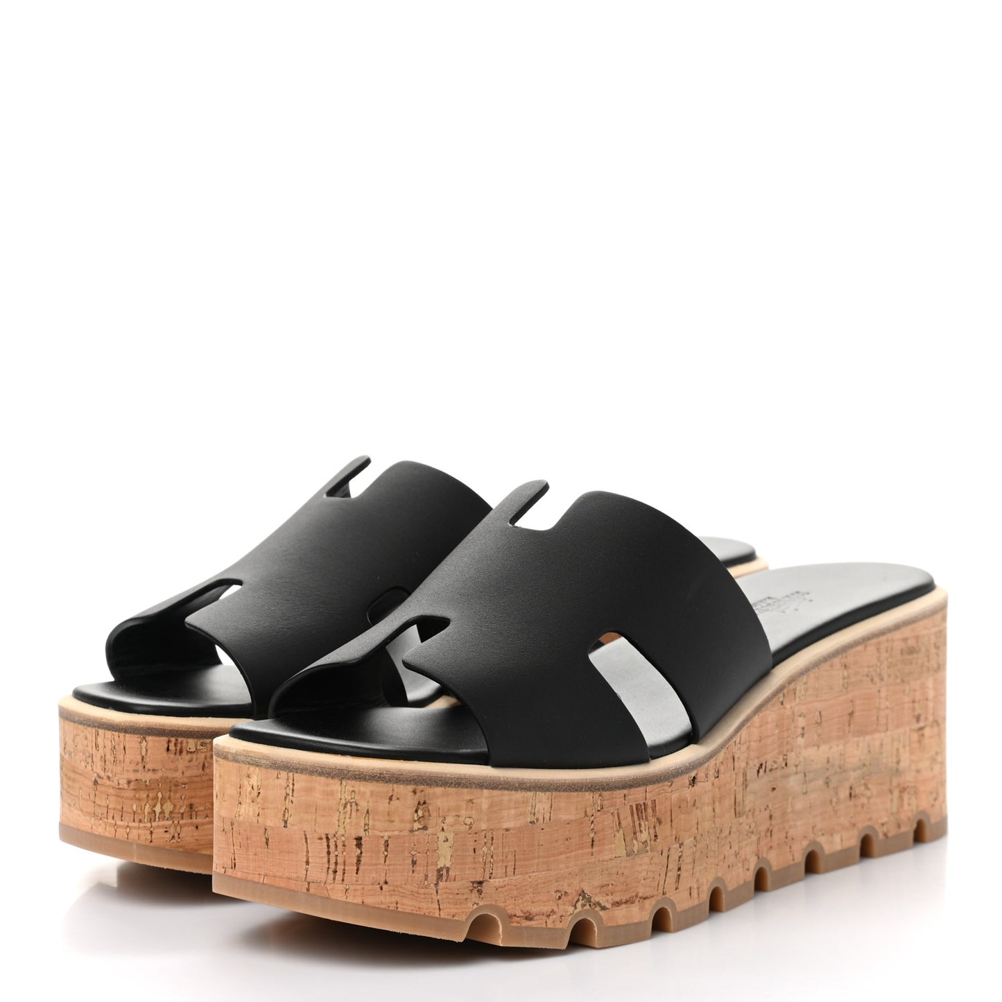 Calfskin Cork Eze 30 Sandals 39 Black