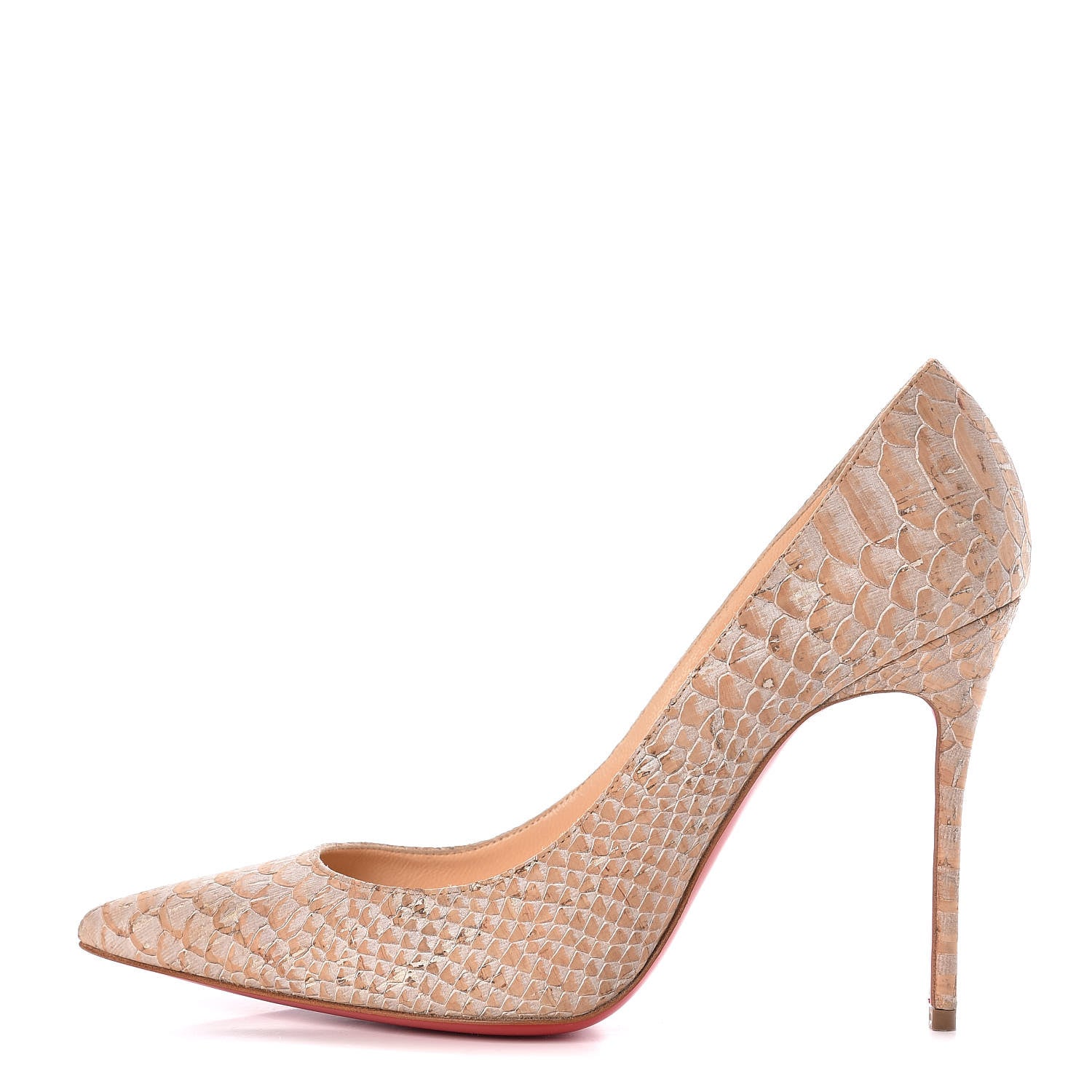 Christian Louboutin Liege Embossed Decollete 554 100 Pumps 40.5 Beige 1 of 8