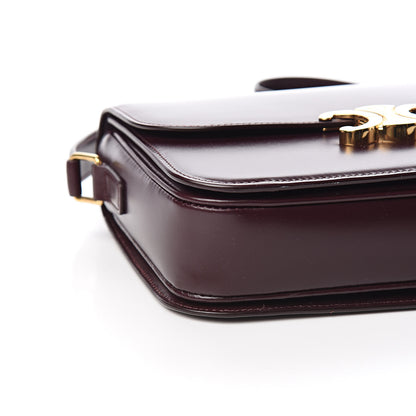 Celine Shiny Calfskin Medium Triomphe Burgundy 9 of 11