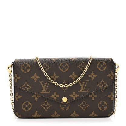 Louis Vuitton Monogram Pochette Felicie Chain Wallet Fuchsia 1 of 13