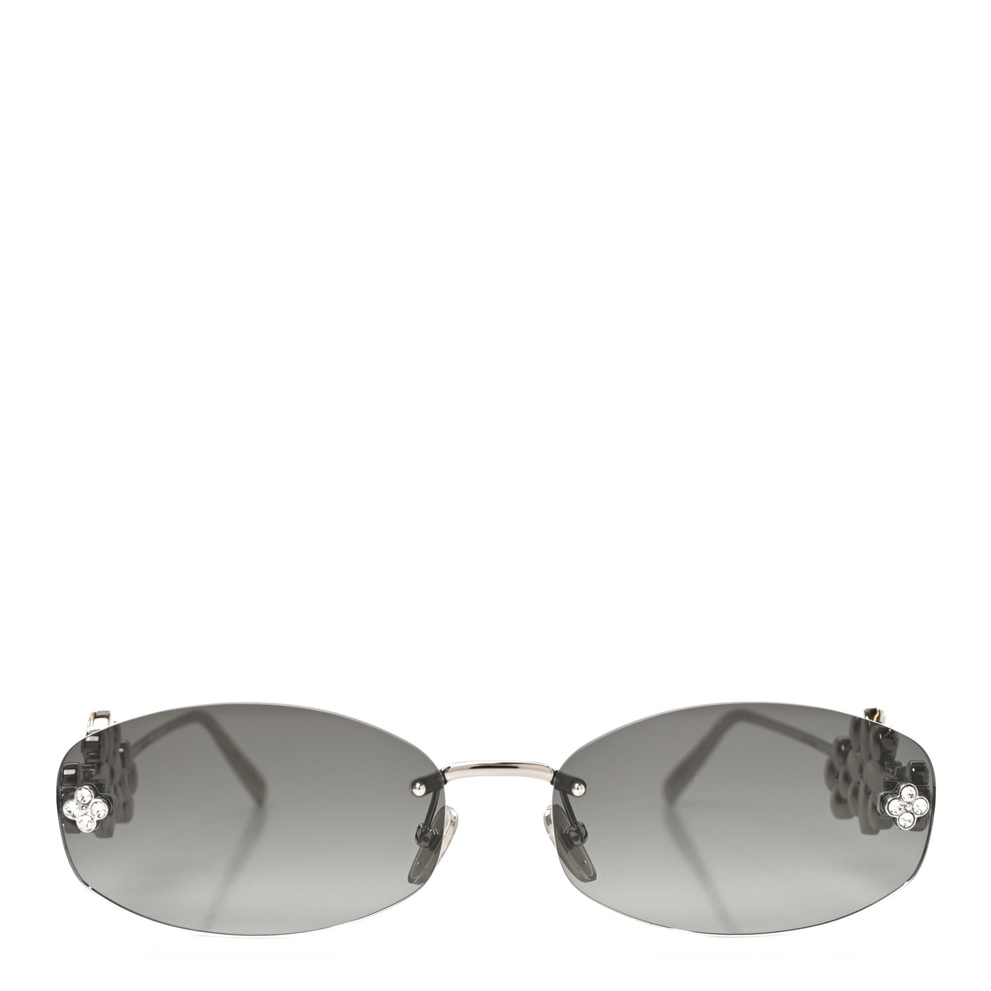 Metal Crystal Oval LV Dazzling Sunglasses Z3186U Silver