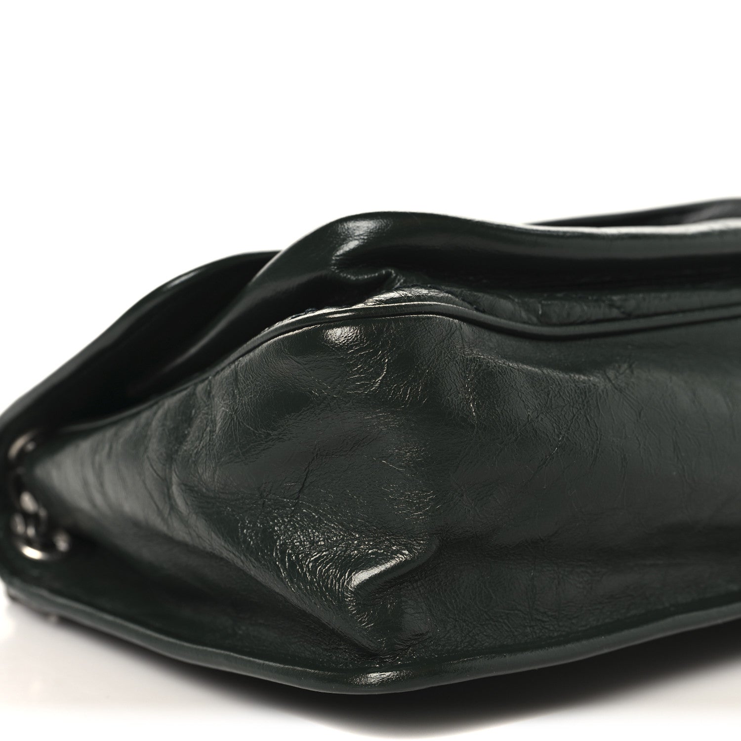 Saint Laurent Crinkled Lambskin Matelasse Monogram Medium Niki Chain Satchel Vert Fonce 9 of 10