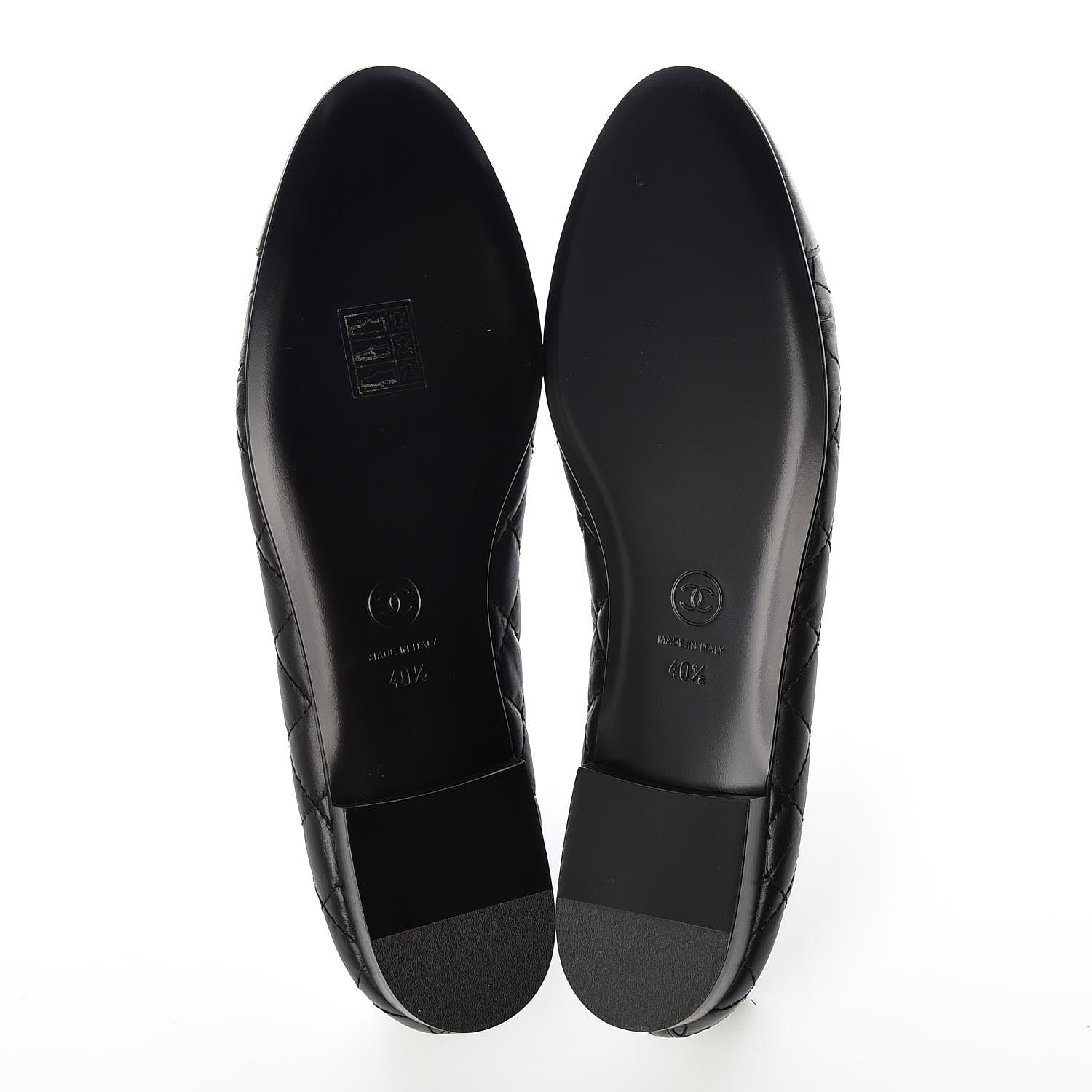 Chanel Aged Calfskin Quilted Cap Toe Ballerina Flats 40.5 Black 5 of 8