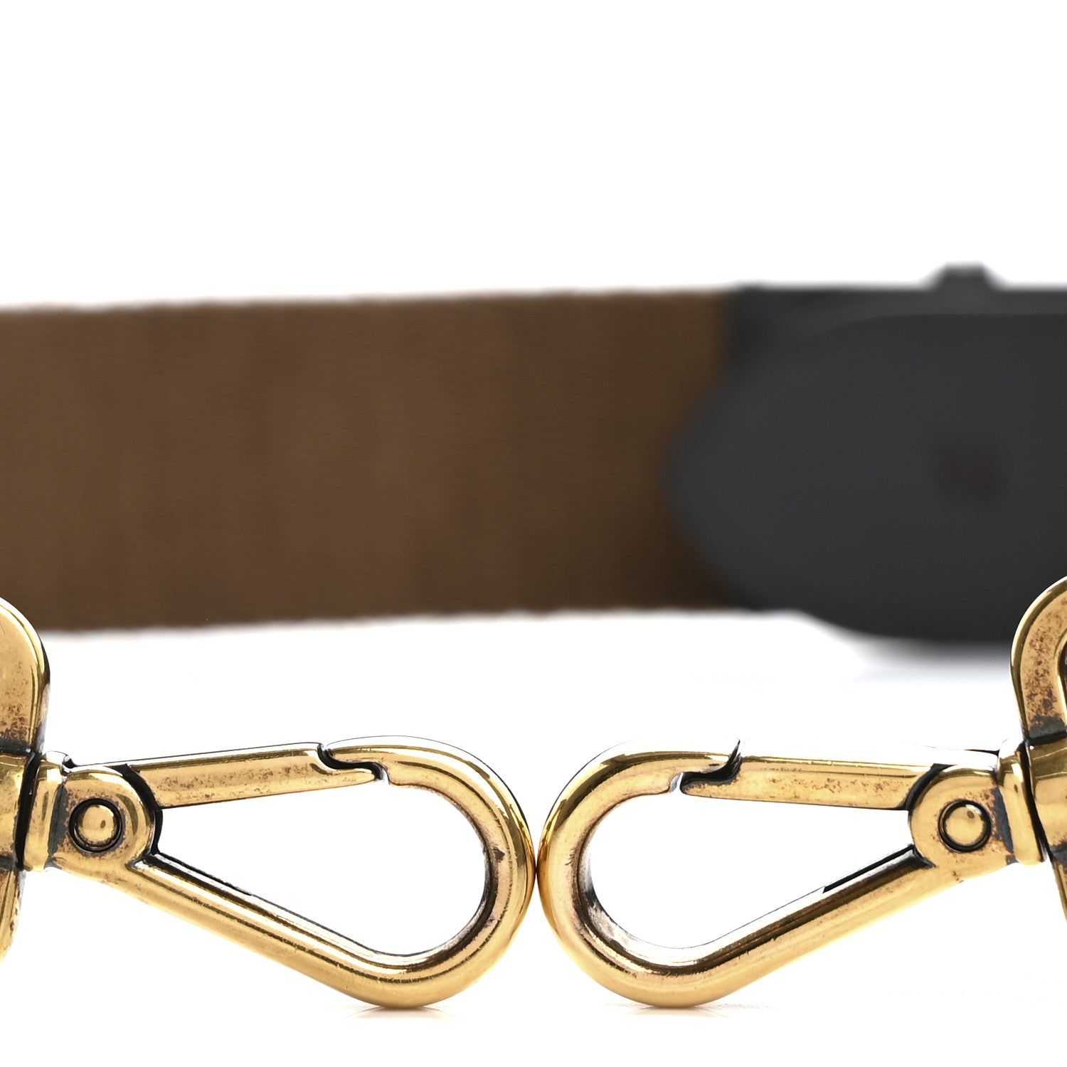 Fendi Ribbon Vitello Century FF 1974 Flat Studded Strap You Fango Marrone Ebano 3 of 6