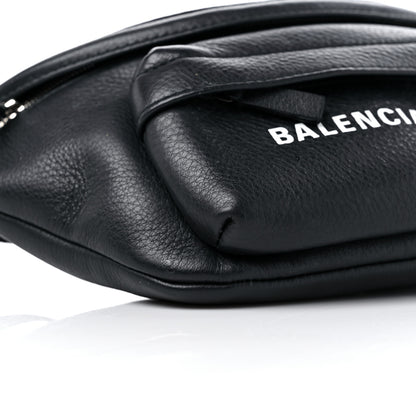 Balenciaga Smooth Calfskin Logo Everyday Beltpack XS Black White 8 of 12