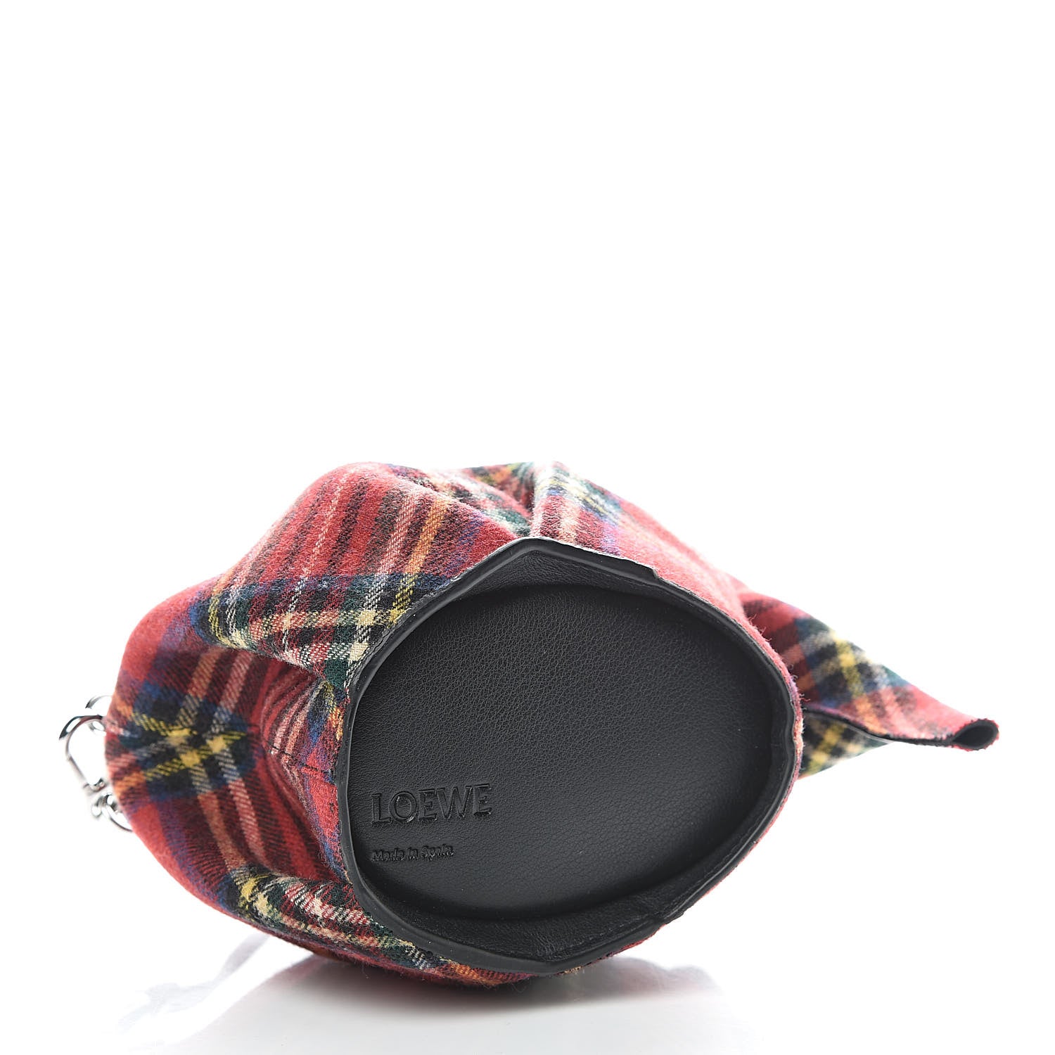 Loewe Wool Calfskin Mini Elephant Crossbody Bag Red Tartan 4 of 10