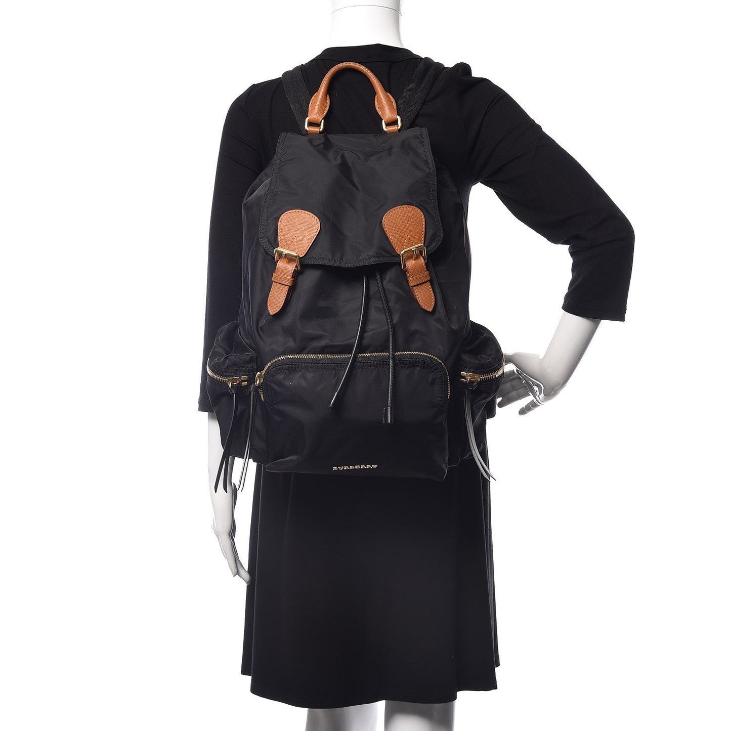 Nylon Large Rucksack Backpack Black