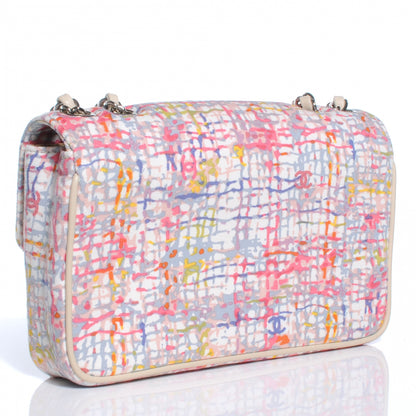 Chanel Canvas Watercolor Tweed Print Clover Small Flap 3 of 8
