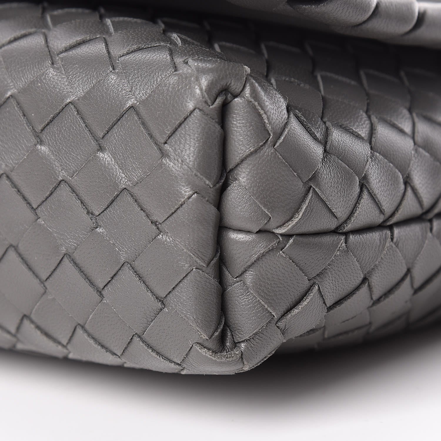 Bottega Veneta Nappa Intrecciato Dahlia Clutch Crossbody Light Grey 11 of 14