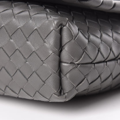 Bottega Veneta Nappa Intrecciato Dahlia Clutch Crossbody Light Grey 11 of 14