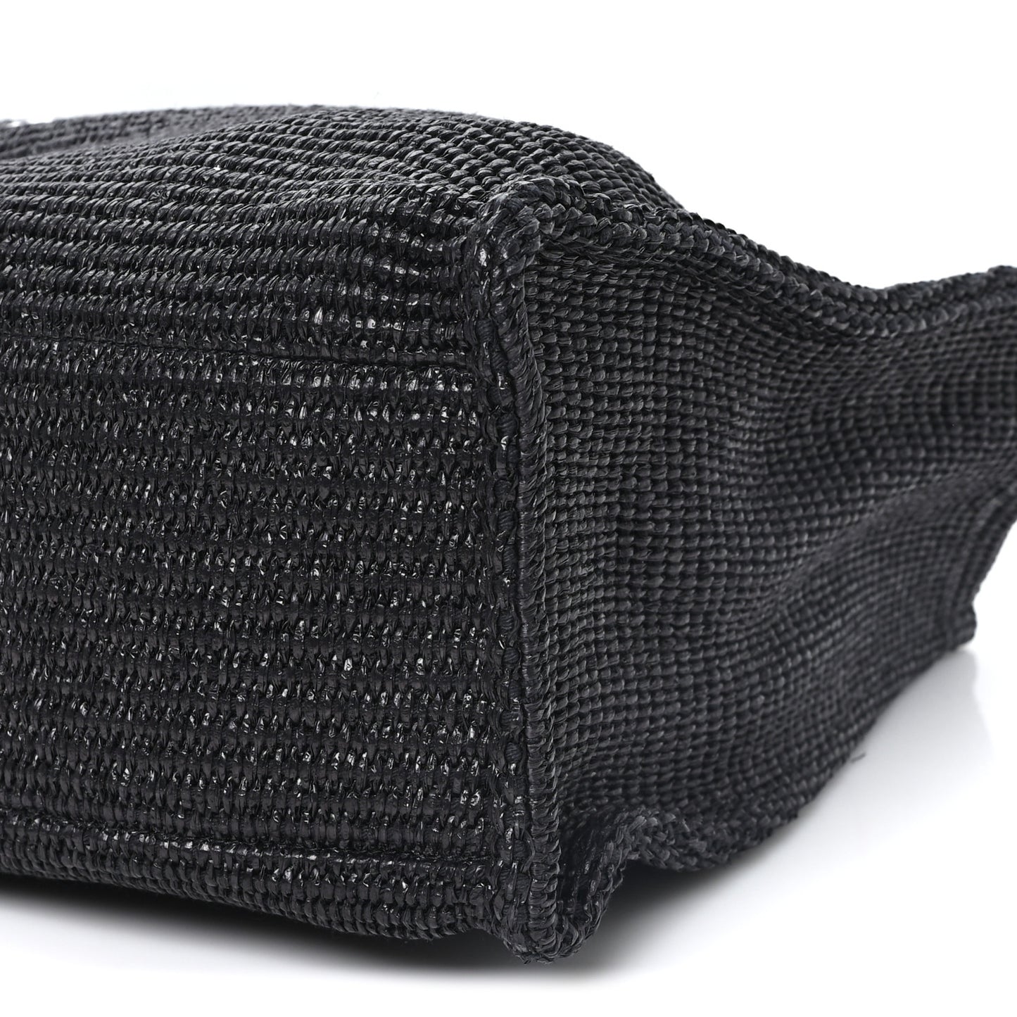 Raffia Large G Shopping Tote Black
