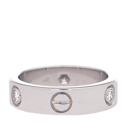 Cartier 18K White Gold 3 Diamond 5.5mm LOVE Ring 55 7.25 3 of 6