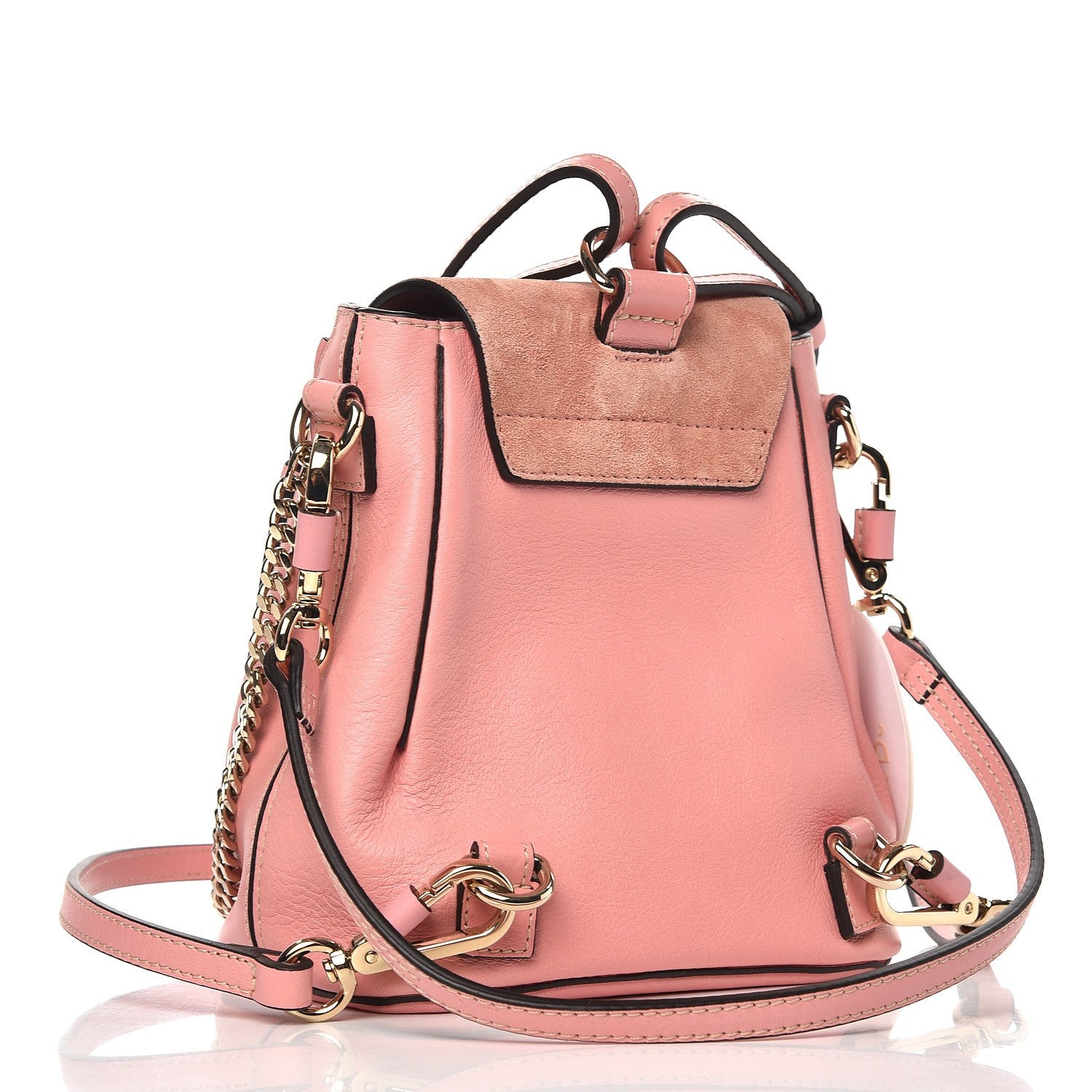 Chloe Suede Calfskin Mini Faye Backpack Washed Pink 4 of 10