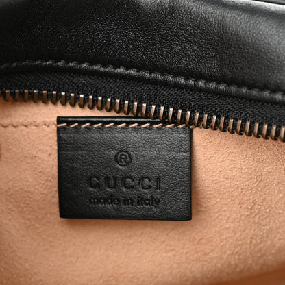 Gucci Calfskin Matelasse Mini GG Marmont Chain Shoulder Bag Black 6 of 10