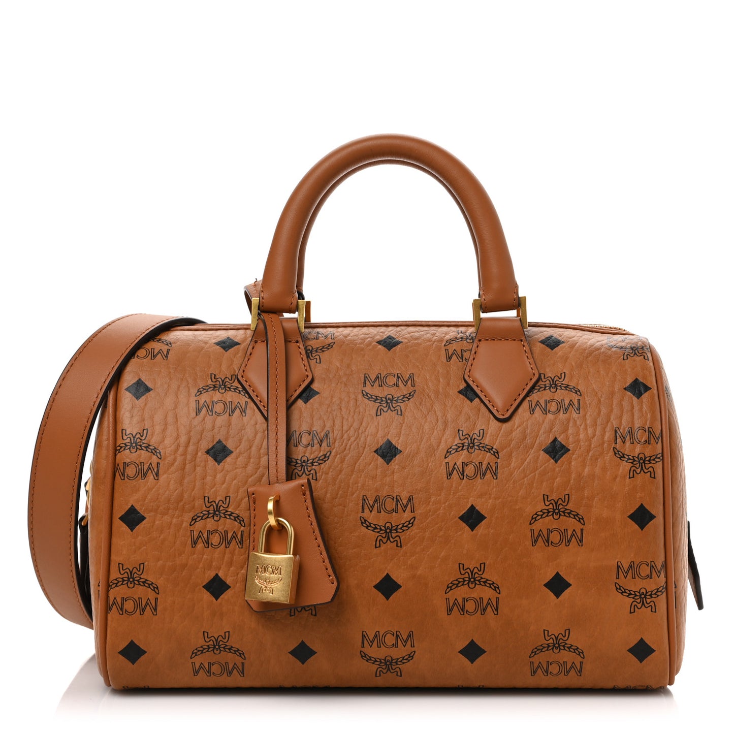Visetos Small Boston Bag Cognac