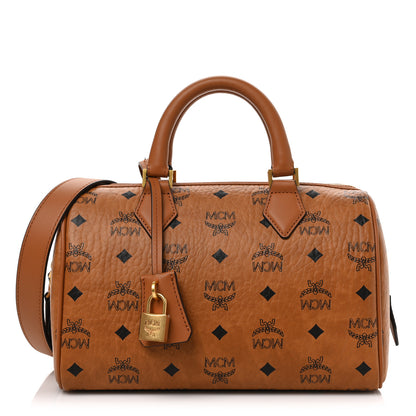 MCM Visetos Small Boston Bag Cognac 1 of 8
