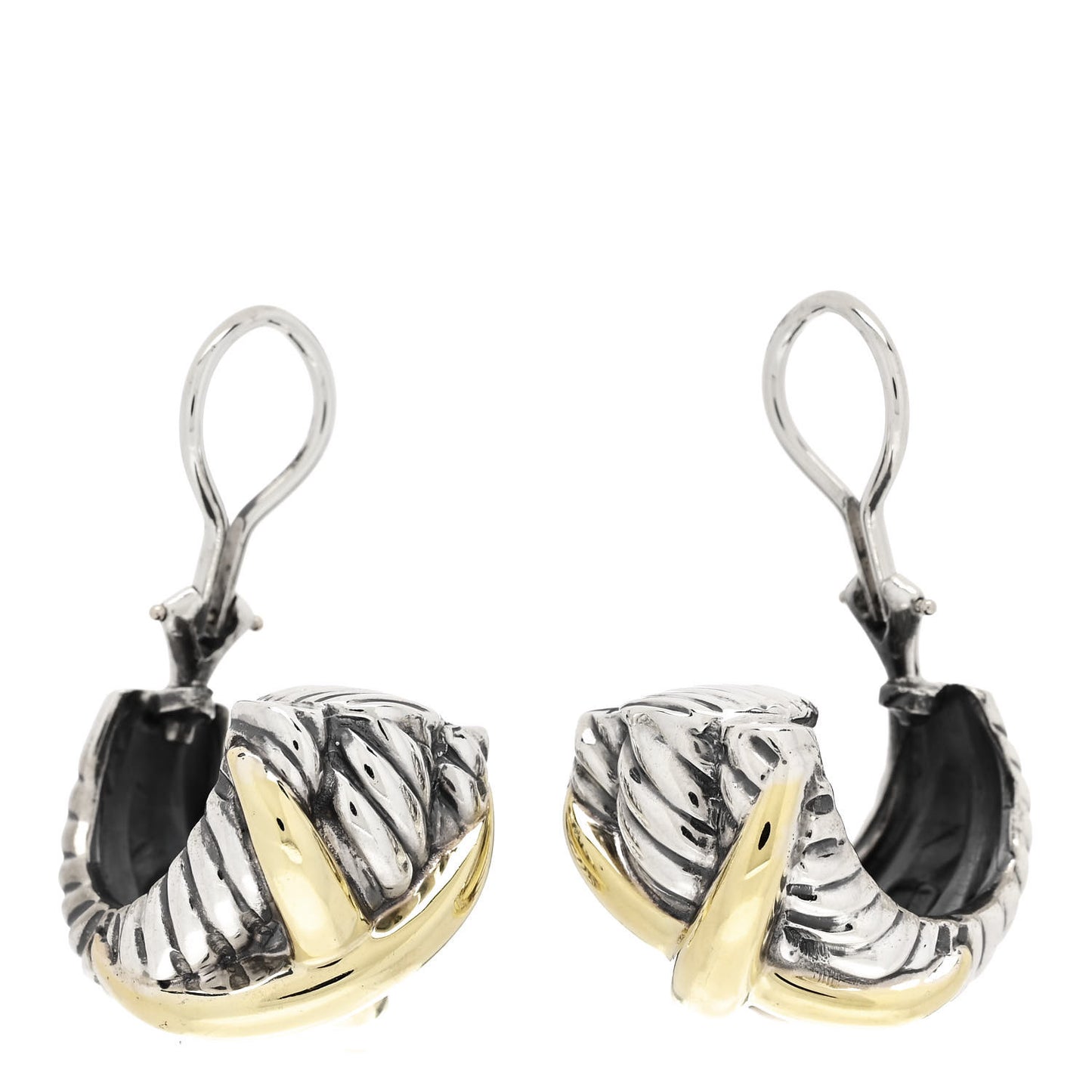 Sterling Silver 14K Yellow Gold Cable Classics X Clip On Earrings