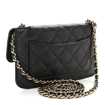 Chanel Caviar Fabric Quilted Foldable Tote With Chain Black Multicolor 4 of 15