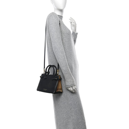 Burberry Derby Calfskin House Check Baby Banner Tote Black 2 of 16