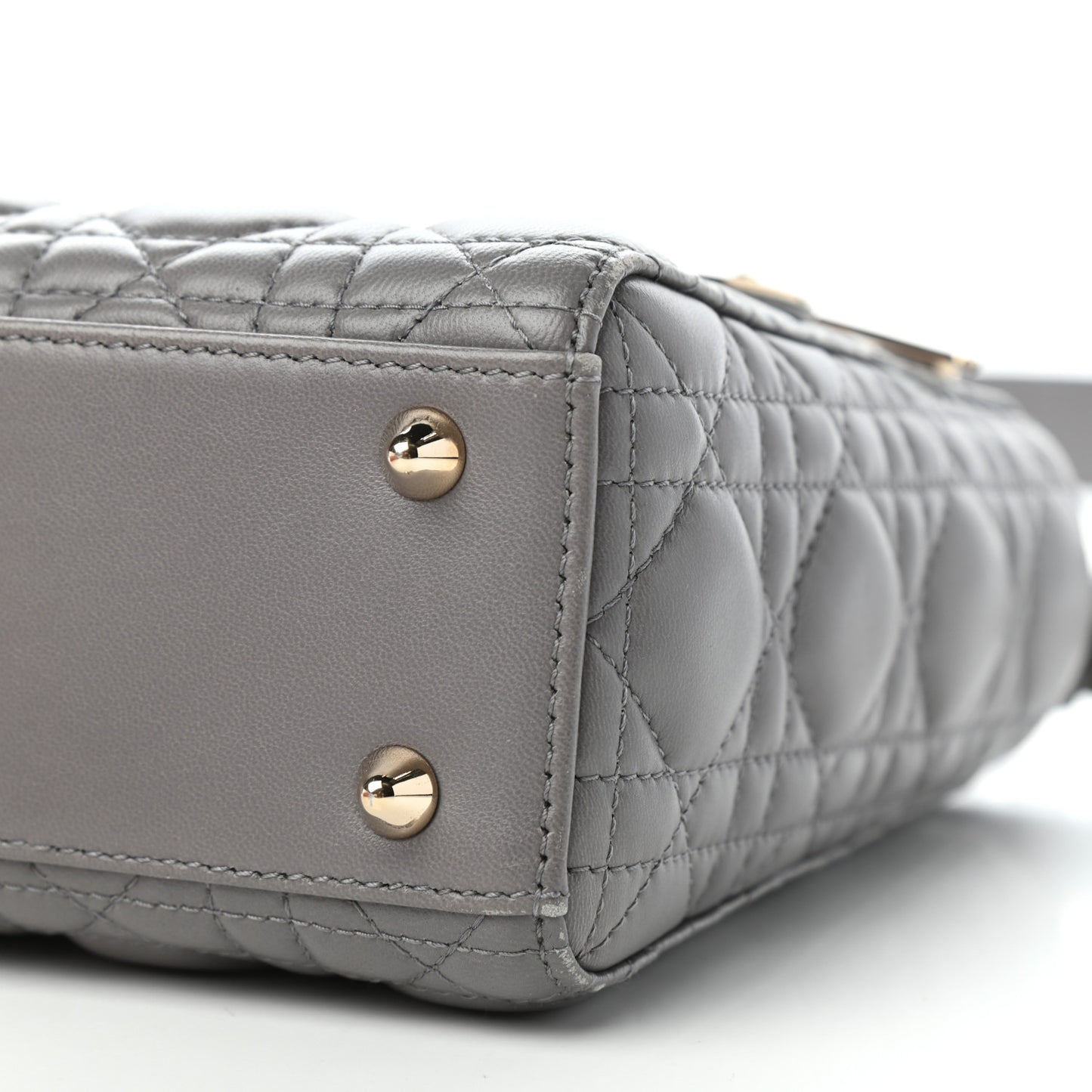 Lambskin Cannage Small Lucky Badges My Lady Dior Grey