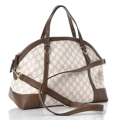 Gucci GG Supreme Monogram Calfskin Medium Nice Top Handle Dome Bag New Mystic White Beige Brown 4 of 13
